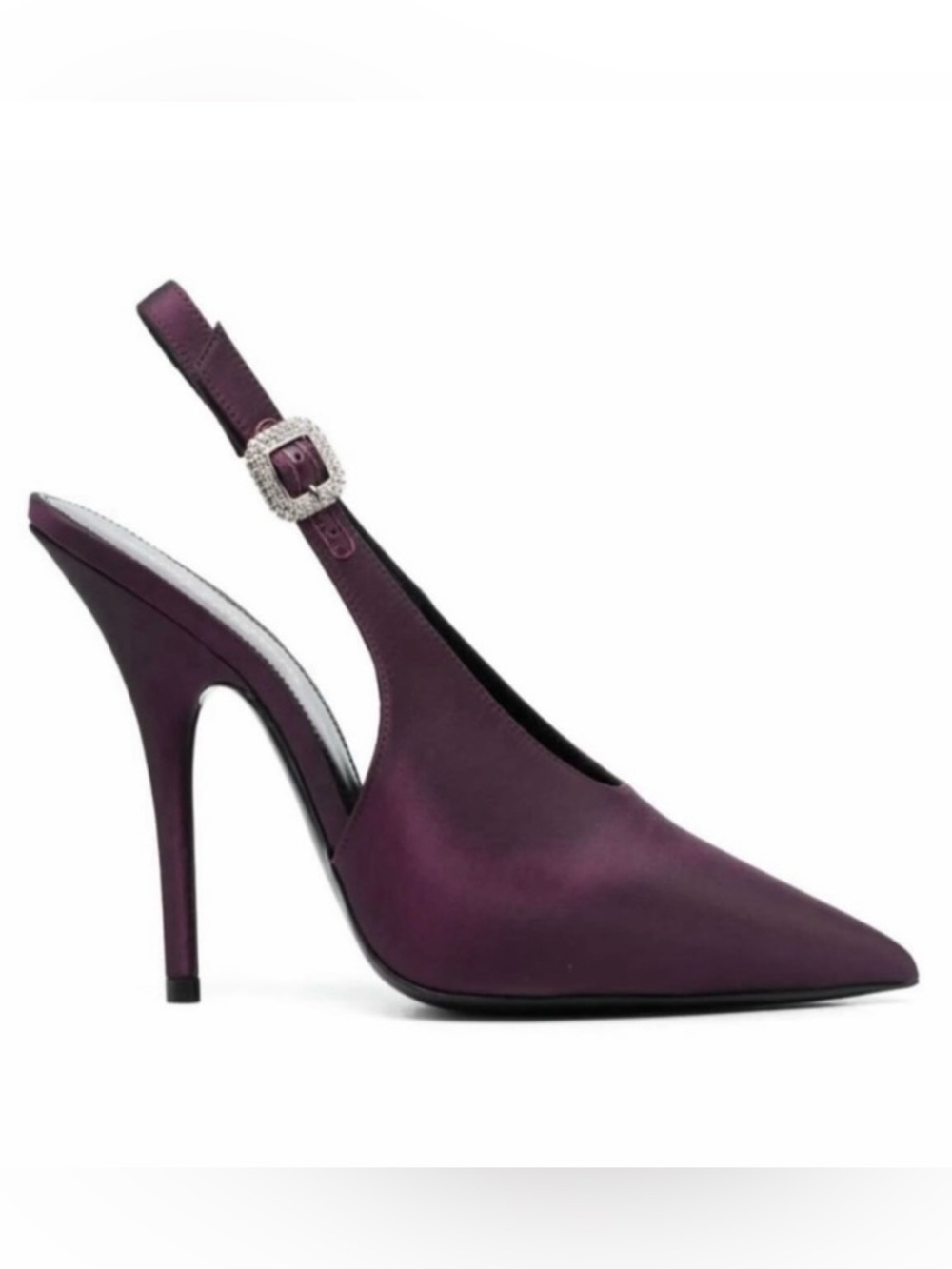 Saint Laurent Yasmeen Purple silk slingback pumps 35.5